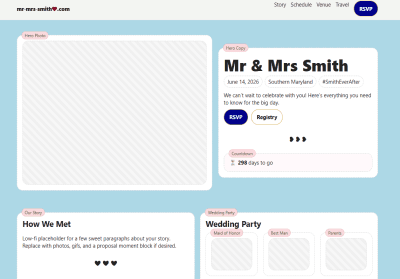 Custom Domain<br>Example: https://mr-mrs-smith.com<br>